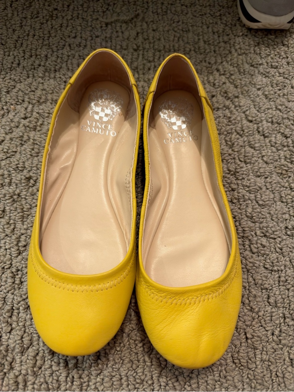 Vince Camuto Yellow Leather Ballet Flats